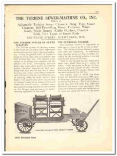 Turbine Sewer Machine Company 1930 vintage plumbing catalog cleaners Turbine Sewer Machine Company 1930 vintage plumbing catalog cleaners