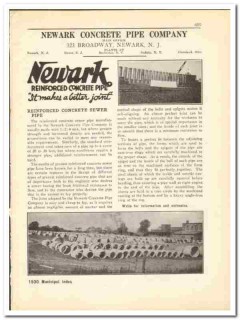 Newark Concrete Pipe Company 1930 vintage catalog reinforced sewer