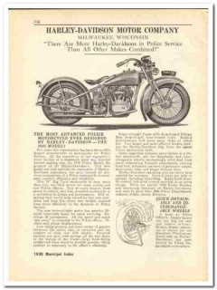 Harley-Davidson Motor Company 1930 vintage recreation catalog police