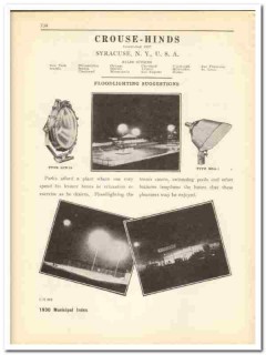 Crouse-Hinds Company 1930 vintage electrical catalog floodlighting Crouse-Hinds Company 1930 vintage electrical catalog floodlighting