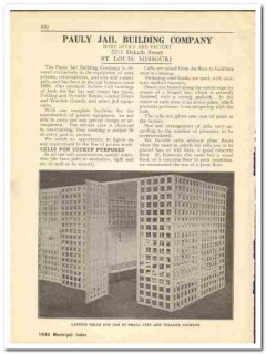 Pauly Jail Building Company 1930 vintage wall catalog cells lockup Pauly Jail Building Company 1930 vintage wall catalog cells lockup