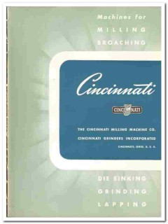 Cincinnati Milling Machine Company 1941 vintage industrial catalog Cincinnati Milling Machine Company 1941 vintage industrial catalog
