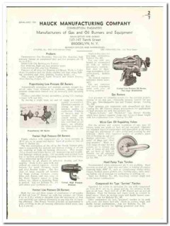 Hauck Mfg Company 1941 vintage industrial catalog gas oil burners Hauck Mfg Company 1941 vintage industrial catalog gas oil burners
