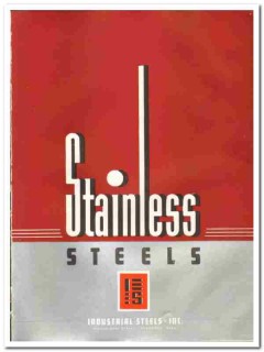 Industrial Steels Inc 1941 vintage metal catalog stainless Industrial Steels Inc 1941 vintage metal catalog stainless