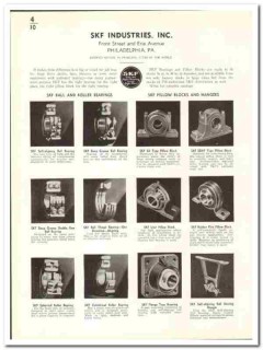 SKF Industries Inc 1941 vintage industrial catalog ball roller bearing