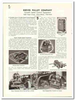 Reeves Pulley Company 1941 vintage industrial catalog speed control Reeves Pulley Company 1941 vintage industrial catalog speed control
