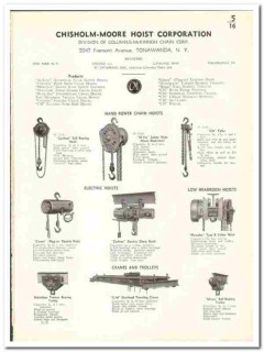 Chisholm-Moore Hoist Corp 1941 vintage industrial catalog chain Chisholm-Moore Hoist Corp 1941 vintage industrial catalog chain