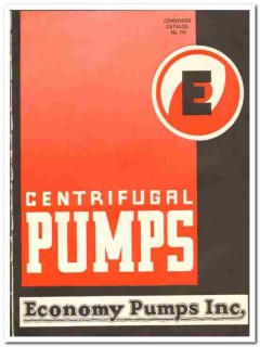 Economy Pumps Inc 1941 vintage industrial catalog centrifugal sump Economy Pumps Inc 1941 vintage industrial catalog centrifugal sump