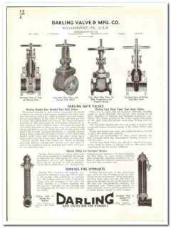 Darling Valve Mfg Company 1941 vintage industrial catalog fire hydrant