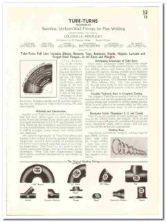 Tube-Turns Inc 1941 vintage industrial catalog pipe seamless fittings Tube-Turns Inc 1941 vintage industrial catalog pipe seamless fittings