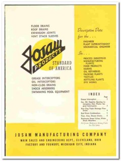 Josam Mfg Company 1941 vintage industrial catalog drains floor roof Josam Mfg Company 1941 vintage industrial catalog drains floor roof