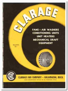 Clarage Fan Company 1941 vintage heating catalog industrial exhaust