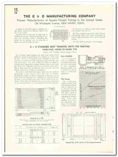 G O Mfg  Company 1941 vintage industrial catalog square finned tubing