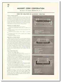 Mundet Cork Corp 1941 vintage insulation catalog machinery vibration