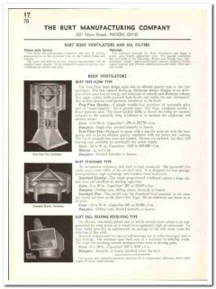 Burt Mfg Company 1941 vintage heating catalog roof ventilators Burt Mfg Company 1941 vintage heating catalog roof ventilators