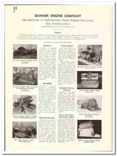Skinner Engine Company 1941 vintage industrial catalog steam Unaflow