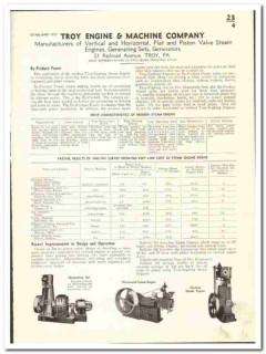 Troy Engine Machine Company 1941 vintage industrial catalog steam Troy Engine Machine Company 1941 vintage industrial catalog steam