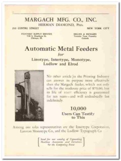 Margach Mfg Company 1930 vintage printing catalog metal feeders Margach Mfg Company 1930 vintage printing catalog metal feeders