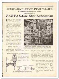 Lubrication Devices Inc 1930 vintage printing catalog Farval System Lubrication Devices Inc 1930 vintage printing catalog Farval System