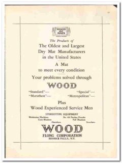Wood Flong Corp 1930 vintage printing catalog dry mats stereotype