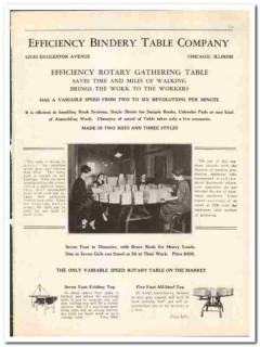 Efficiency Bindery Table Company 1930 vintage printing catalog rotary