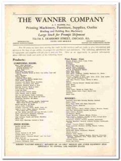 Wanner Company 1930 vintage printing catalog machinery furniture