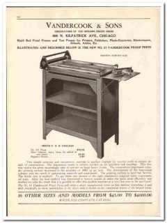 Vandercook Sons Inc 1930 vintage printing catalog modern proof press