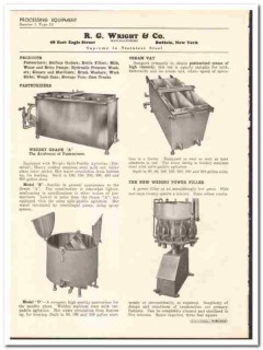 R G Wright Company 1936 vintage dairy catalog Pasteurizer Stainless