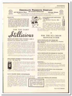Chocolate Products Company 1936 vintage dairy catalog syrup Daigger Chocolate Products Company 1936 vintage dairy catalog syrup Daigger
