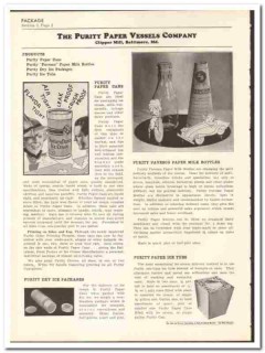 Purity Paper Vessels Company 1936 vintage dairy catalog cans bottles Purity Paper Vessels Company 1936 vintage dairy catalog cans bottles