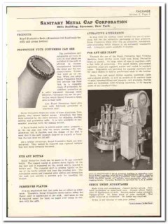 Sanitary Metal Cap Corp 1936 vintage dairy catalog milk bottle seal