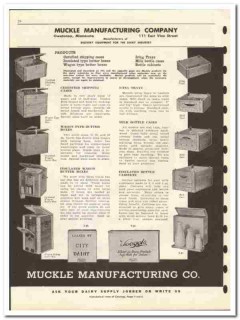 Muckle Mfg Company 1946 vintage dairy catalog delivery equipment cases