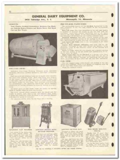 General Dairy Equipment Company 1946 vintage catalog Pasteurizer Churn