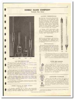 Kimble Glass Company 1946 vintage catalog thermometer lactometer dairy