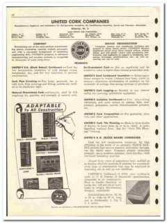 United Cork Companies 1946 vintage insulation catalog corkboard pipe United Cork Companies 1946 vintage insulation catalog corkboard pipe