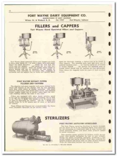 Fort Wayne Dairy Equipment Company 1946 vintage catalog filler cappers Fort Wayne Dairy Equipment Company 1946 vintage catalog filler cappers