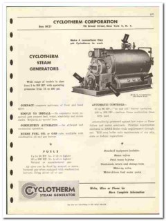 Cyclotherm Corp 1946 vintage heating catalog steam generators dairy Cyclotherm Corp 1946 vintage heating catalog steam generators dairy