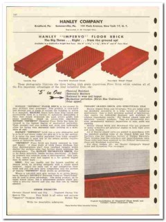 Hanley Company 1946 vintage brick catalog Impervo floor dairy