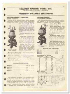 Columbia Machine Works Inc 1946 vintage dairy catalog cream separators Columbia Machine Works Inc 1946 vintage dairy catalog cream separators