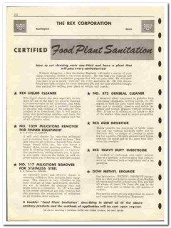 Rex Corp 1946 vintage dairy catalog food plant sanitation cleaner