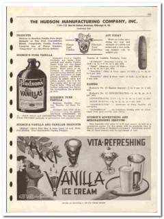 Hudson Mfg Company 1946 vintage dairy catalog vanilla products