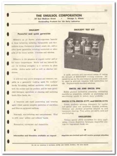 Emulsol Corp 1946 vintage dairy catalog germicide Emulsept test kit Emulsol Corp 1946 vintage dairy catalog germicide Emulsept test kit