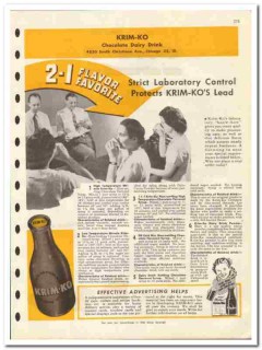 Krim-Ko Corp 1946 vintage dairy catalog chocolate drink syrup powder