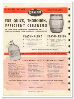 Klenzade Products Inc 1946 vintage dairy catalog cleaner Flash-Klenz