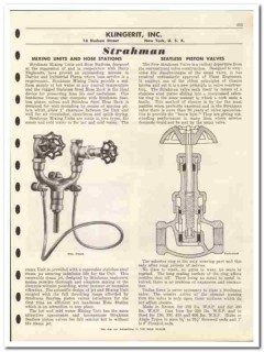 Klingerit Inc 1946 vintage dairy catalog Strahman Mixing Unit Valves
