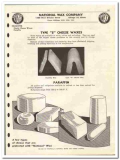 National Wax Company 1946 vintage dairy catalog cheese waxes paraffin