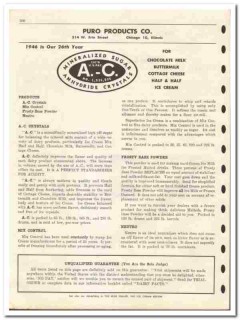 Puro Products Company 1946 vintage dairy catalog Anhydride Crystal A-C