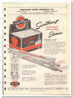 Maryland Paper Products Company 1946 vintage dairy catalog straws