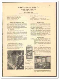 Globe Stainless Tube Company 1942 vintage industrial catalog seamless Globe Stainless Tube Company 1942 vintage industrial catalog seamless