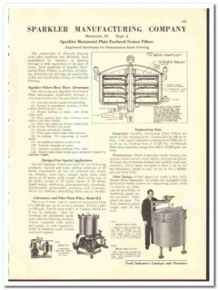 Sparkler Mfg Company 1942 vintage industrial catalog horizontal filter